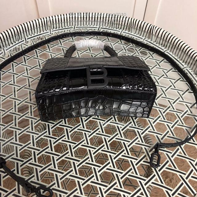 Balenciaga女包 巴黎世家新款小號鱷魚紋沙漏包 巴黎世家牛皮爆款手提包  csbl1190